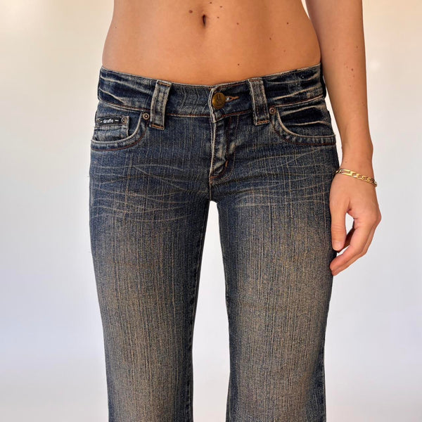 Y2K Studded Bootcut Jeans (XXS)
