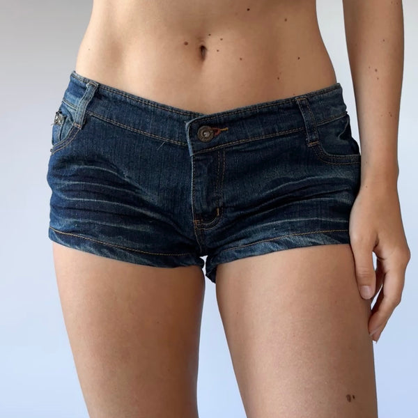 Y2K Denim Micro Shorts (M)