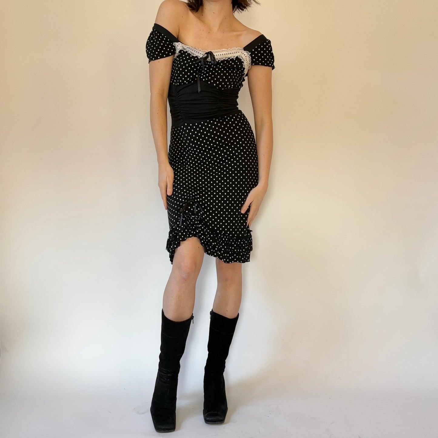 Italian Polka Dot Midi Dress (XS/S)