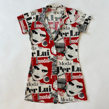90s Media Print Dress (M)