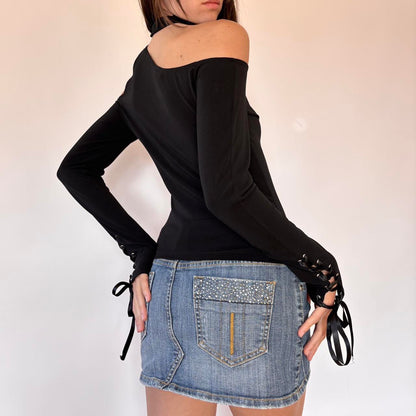 90s Frederick’s Collared Ribbon Top (S/M)