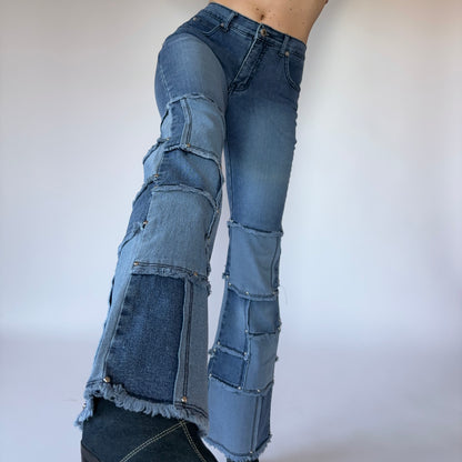 2000s Patchwork Jeans (XS)