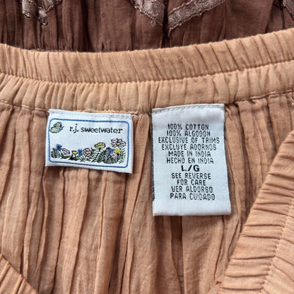 Y2K Tiered Cotton Maxi Skirt (M/L)