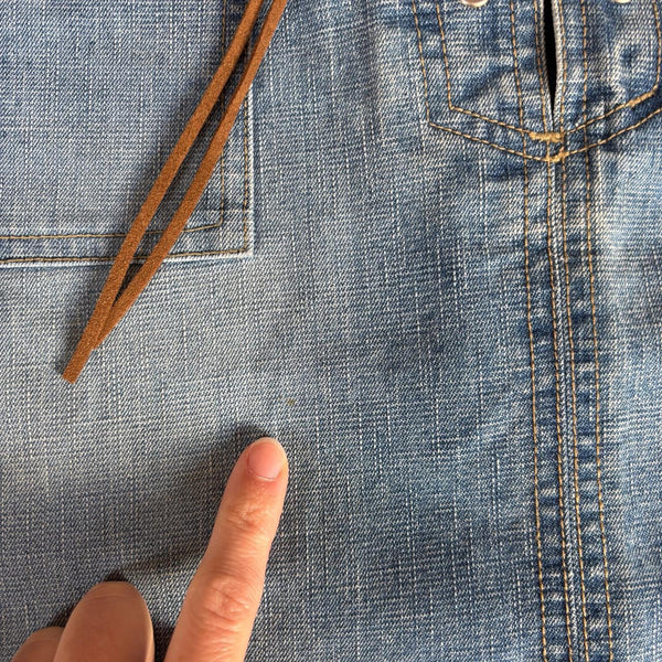 Y2K Lace Up Denim Skirt (M)