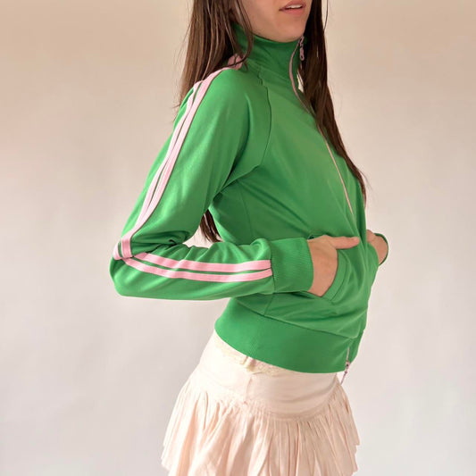 Y2K Pink & Green Track Jacket (S/M)