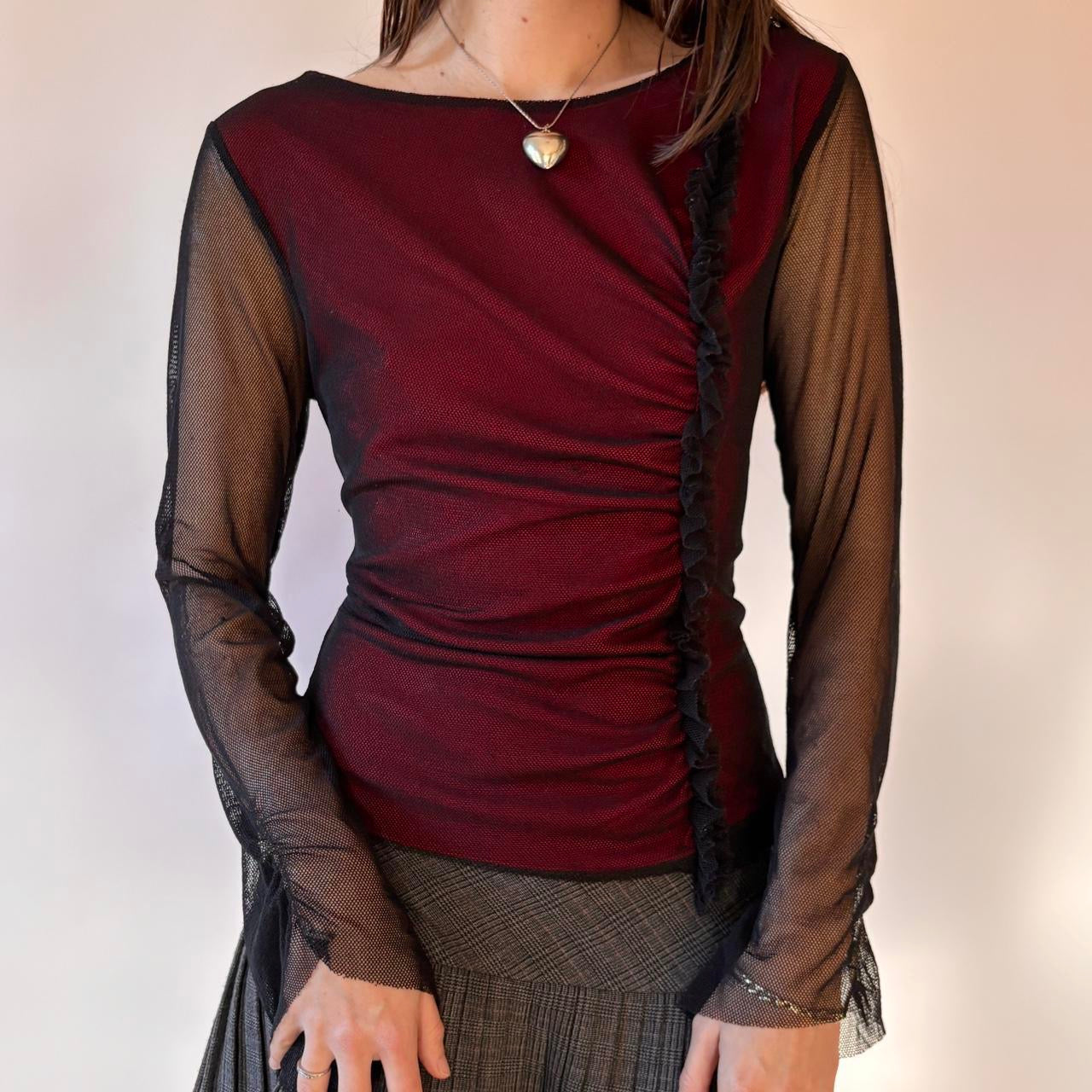 90s Layered Mesh Top (L)