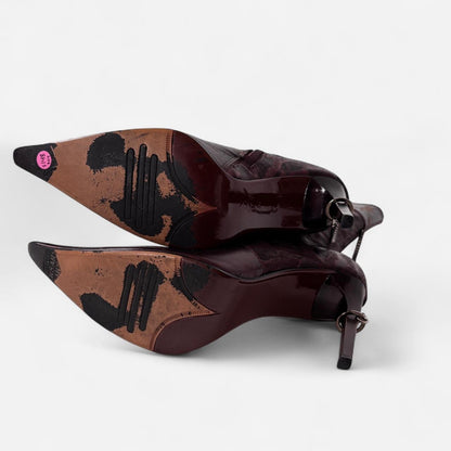 Chained Up Leather Stiletto Boots (6.5)