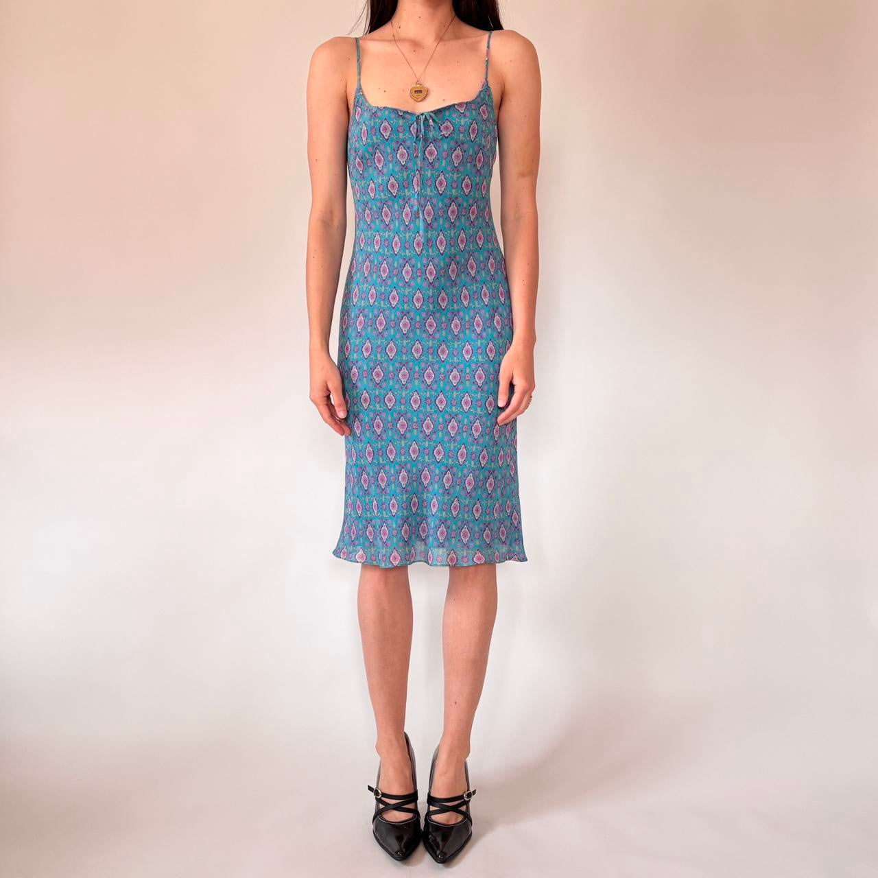 Y2K Silk Midi Dress (S)