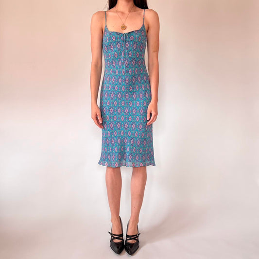 Y2K Silk Midi Dress (S)