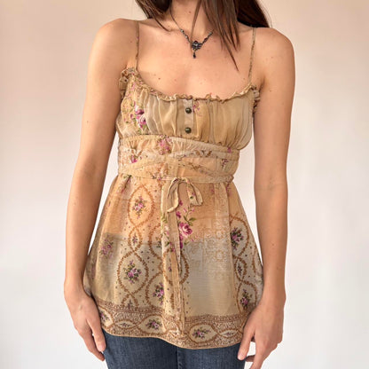 Y2K Boho Babydoll Top (S/M)