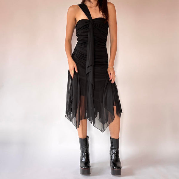Y2K Noir Drop Waist Dress (M)