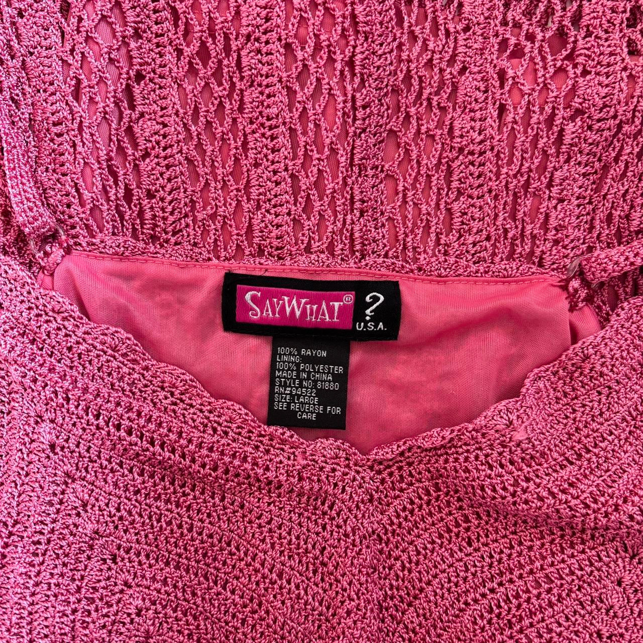 Y2K Pink Crochet Tank (S/M)