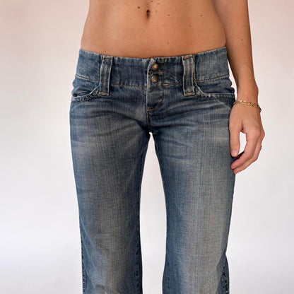 Y2K Ultra Low Rise Straight Leg Jeans (XXS)