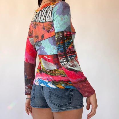 French Y2K Graphic Top (S/M)