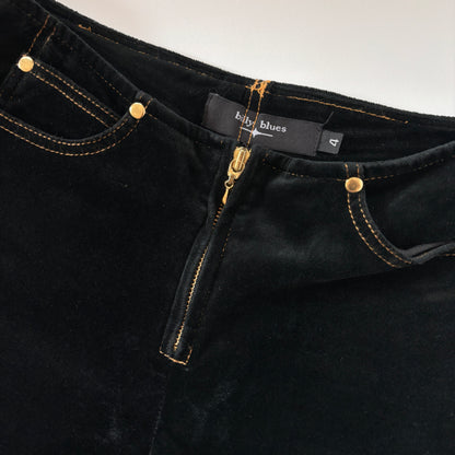 90s Noir Velvet Flares (XS)