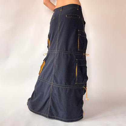 90s Utility Cargo Maxi Skirt (M/L)