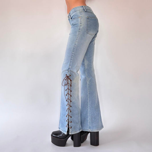 Y2K Lace-Up Jeans (XS/S)
