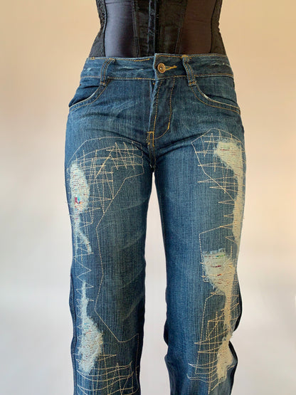Y2K Distressed Jeans - XS