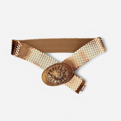 Vintage Gold Lion Head Medallion Belt (S/M)