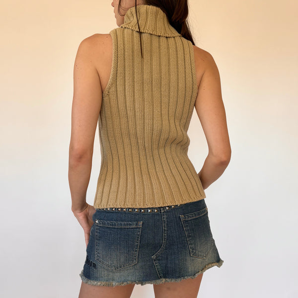 2000s Sleeveless Knit Turtleneck (S/M)