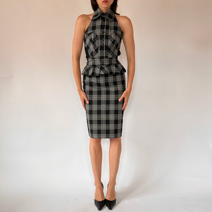 Bebe Plaid Corpcore Dress (S)