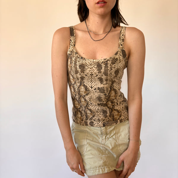 2000s Snakeskin Print Tank (S)