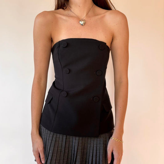 Black Strapless Suit Top (M)