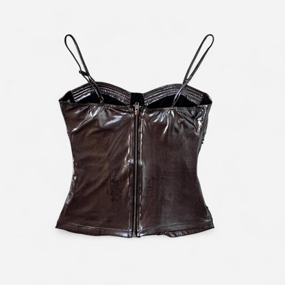 Y2K Chrome Bustier Top (M)