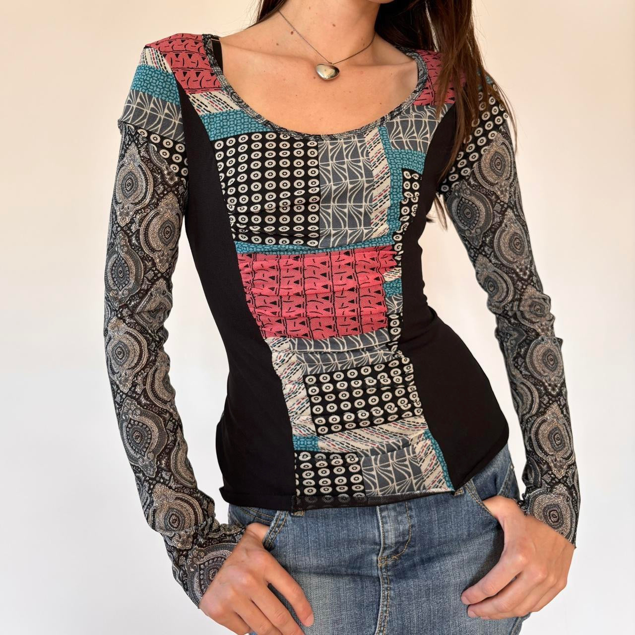 Y2K Bisou Bisou Mesh Top (S)