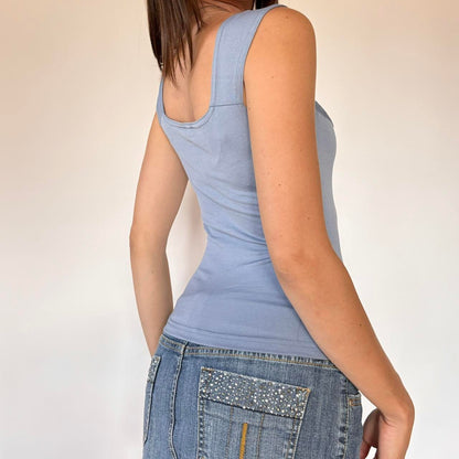 90s Powder Blue Flirty Top (S)