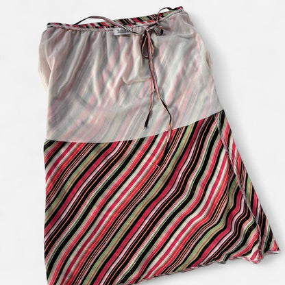 Y2K Striped Midi Skirt (S)
