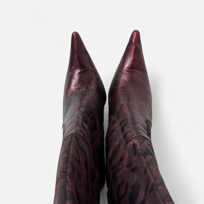 Chained Up Leather Stiletto Boots (6.5)