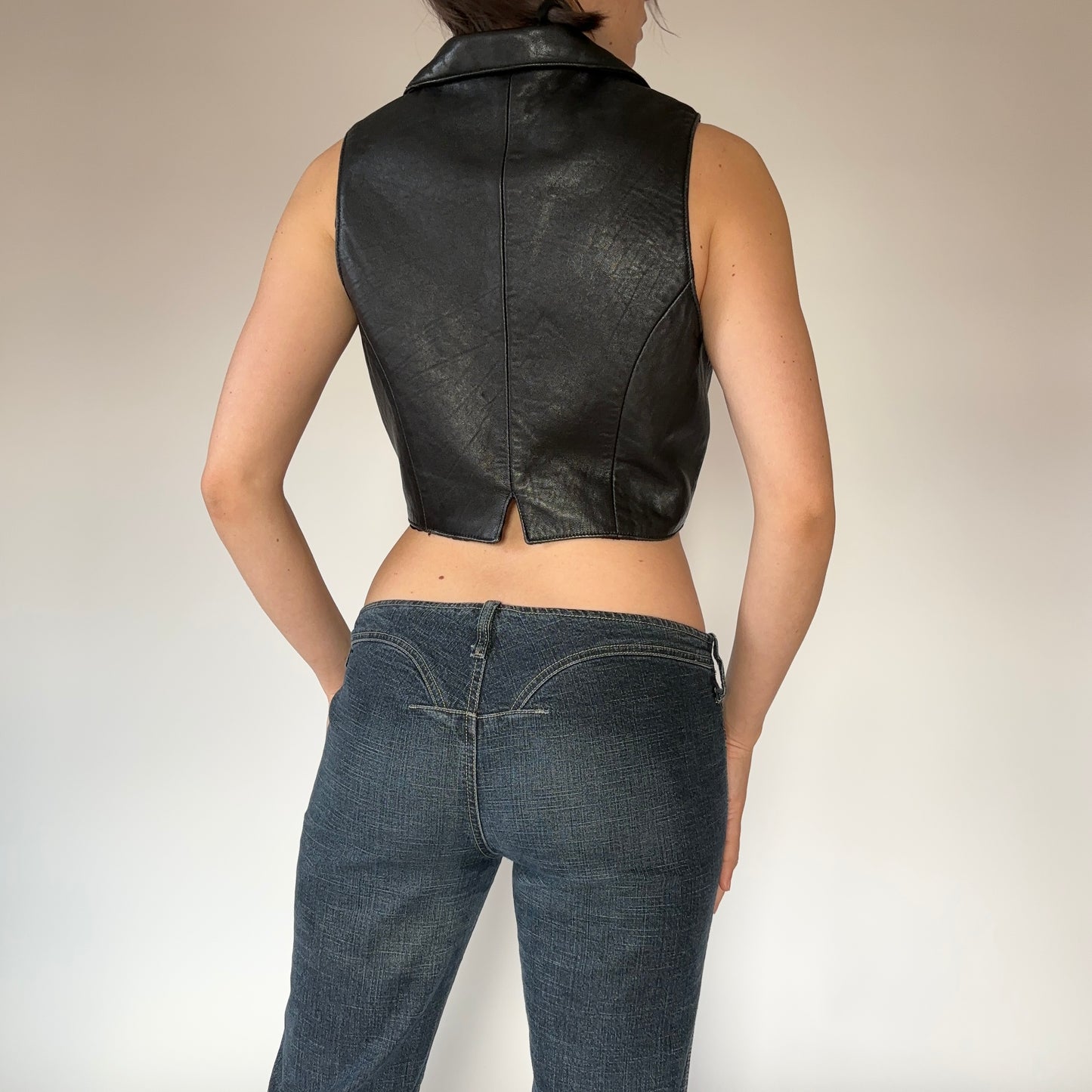 90s Noir Leather Vest (S)
