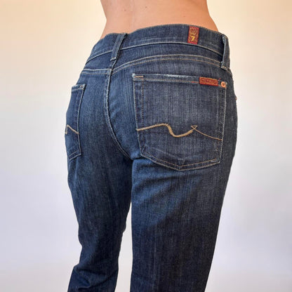 2000s Low Rise Dark Wash Jeans (S)