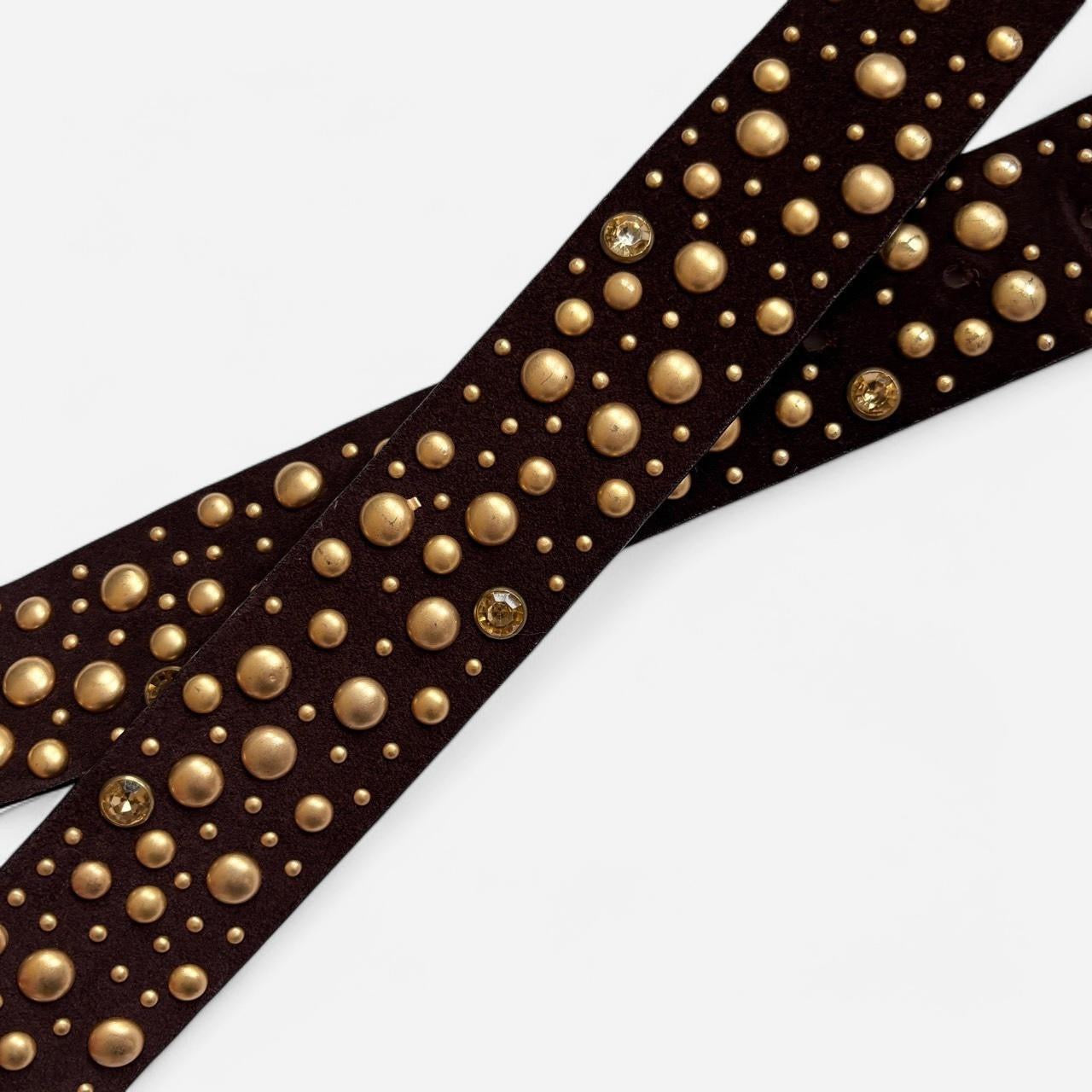Y2K Suede Studded Belt (L/XL)