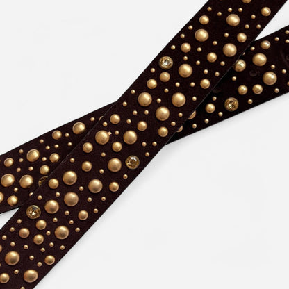 Y2K Suede Studded Belt (L/XL)