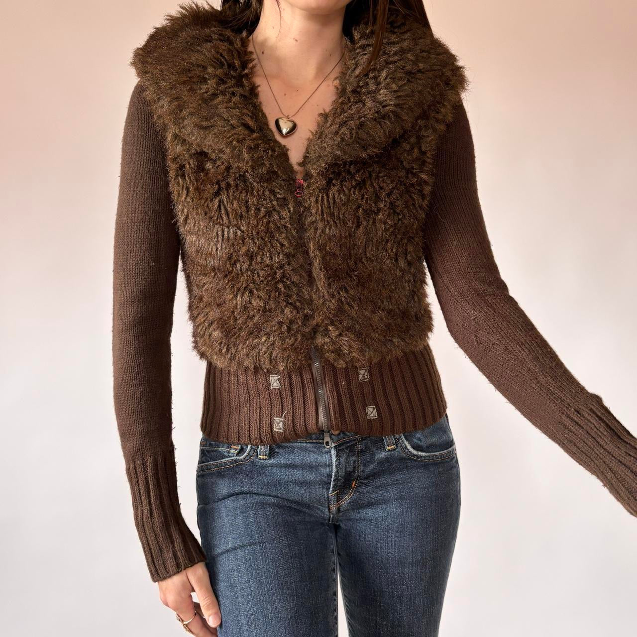 Y2K Furry Zip Up (M)