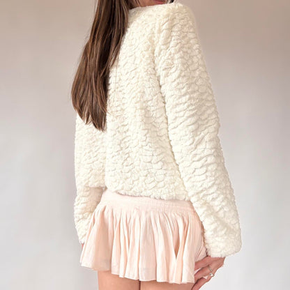 White Faux Fur Jacket (M)