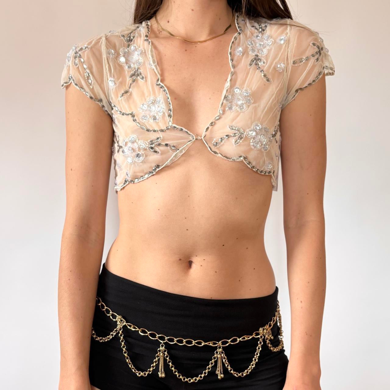 Deadstock Y2K Betsey Johnson Beaded Top (XS/S)