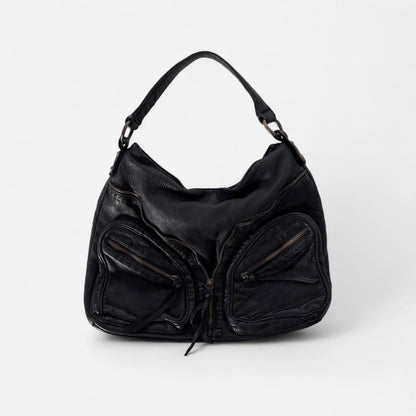 2000s Black Slouchy Leather Bag