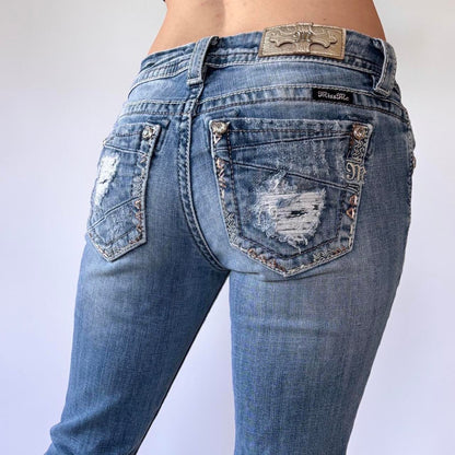 Y2K Miss Me Low Rise Skinny Jeans (XS)