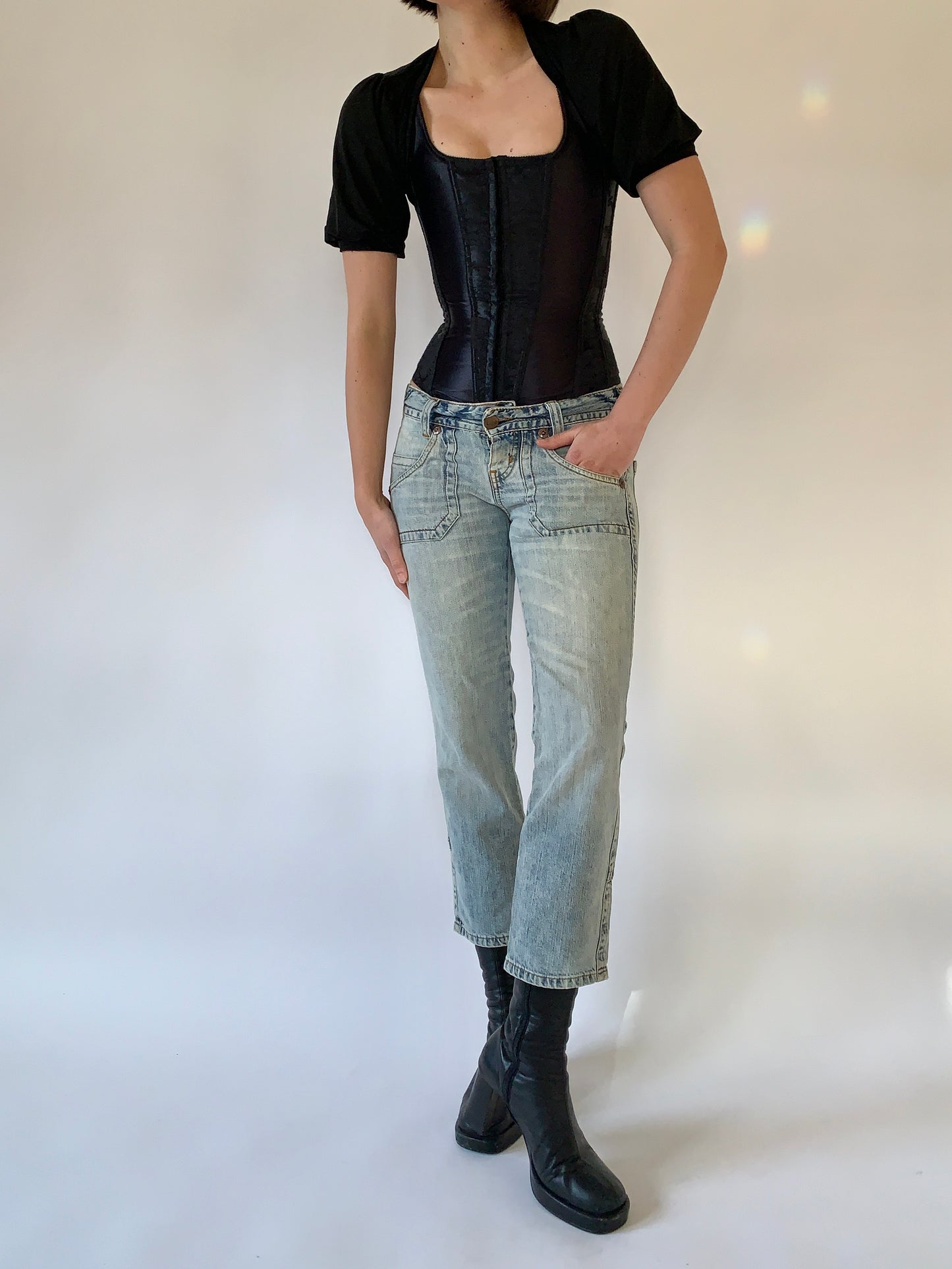 Y2K Denim Capris - Small