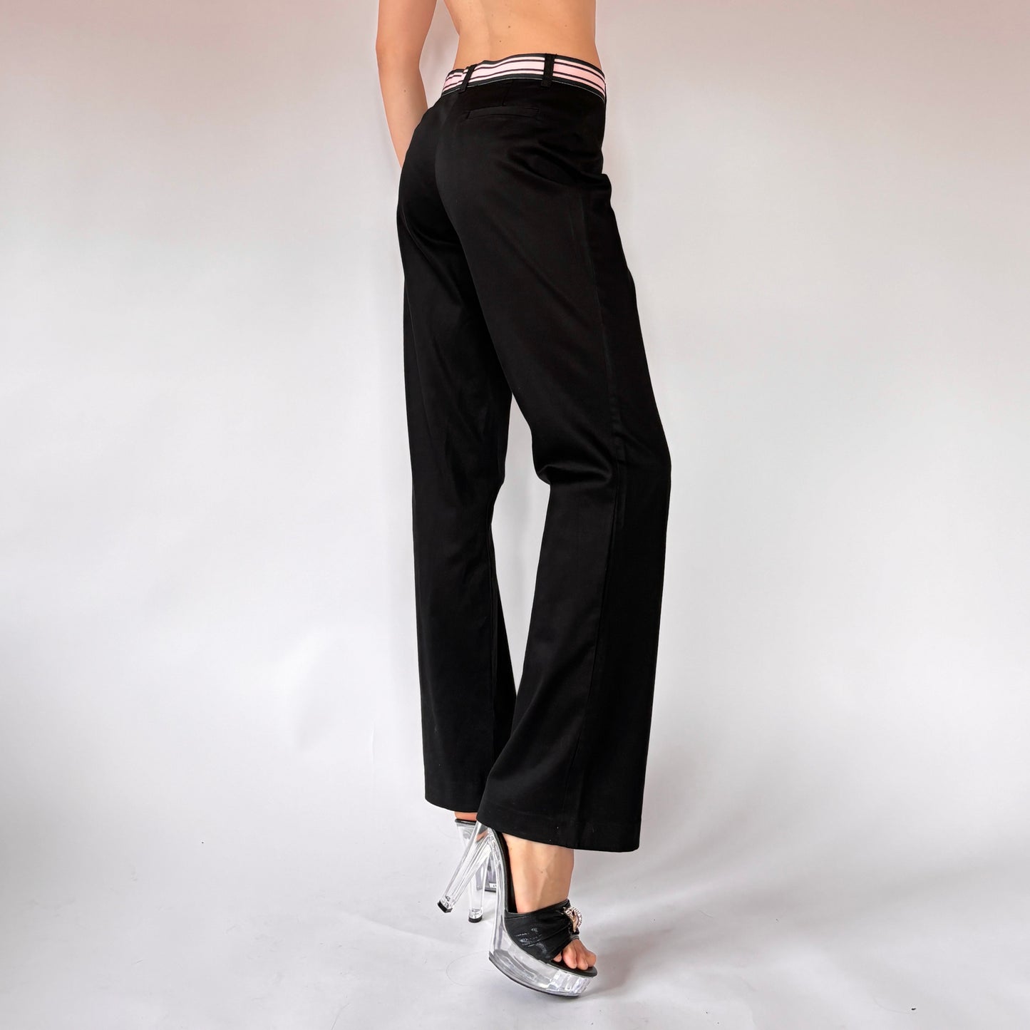 Y2K Pink Trim Trousers (XS)