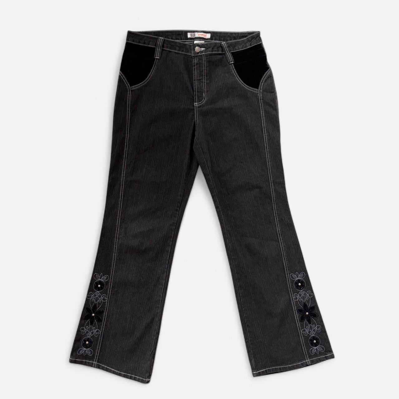 Y2K Embellished Flare Jeans (L)