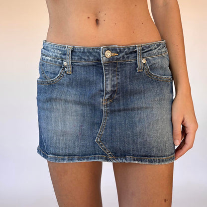 Y2K Denim Mini Skirt (S)