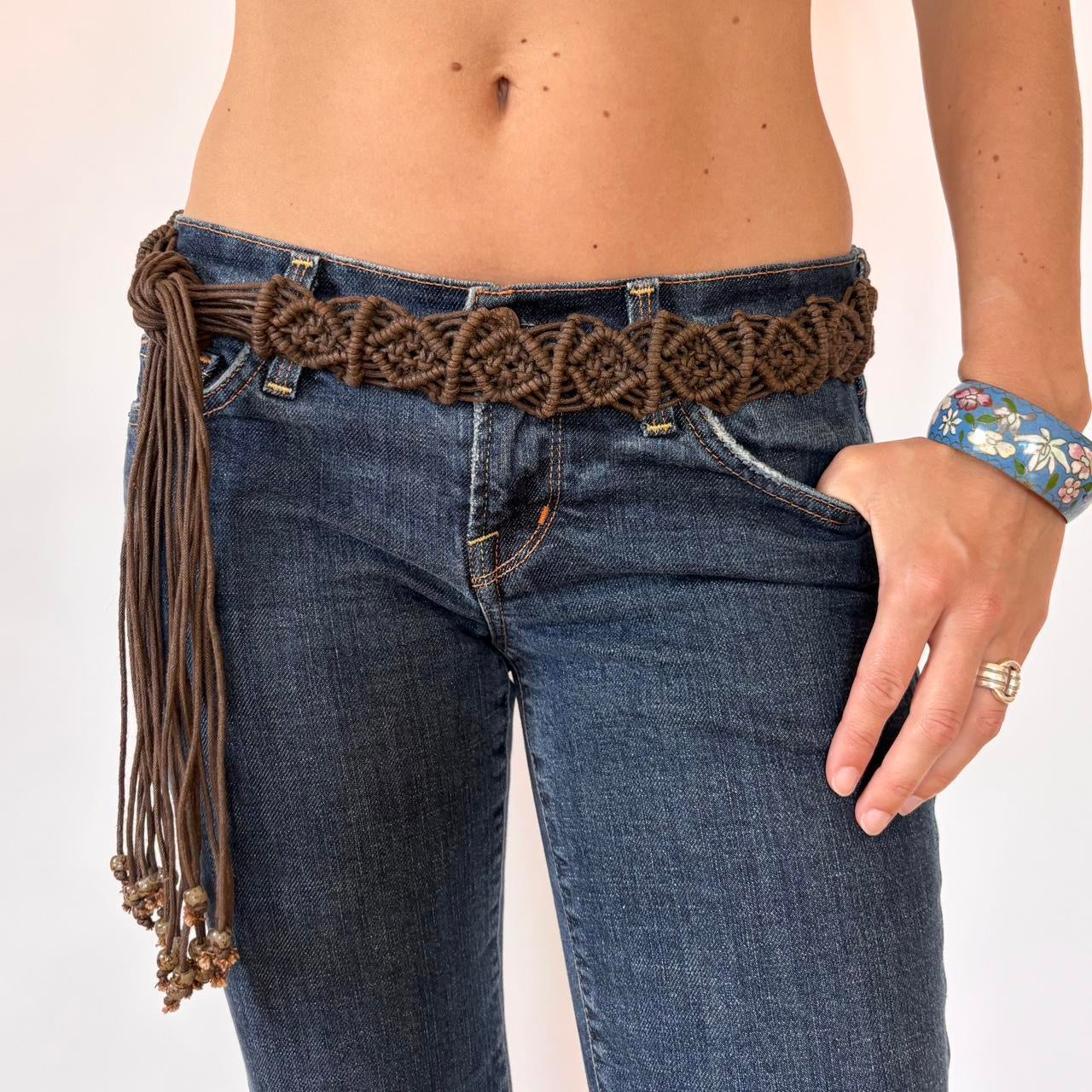Boho Beaded Tie Belt