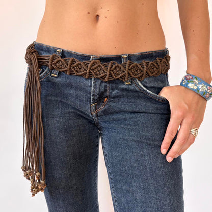Boho Beaded Tie Belt