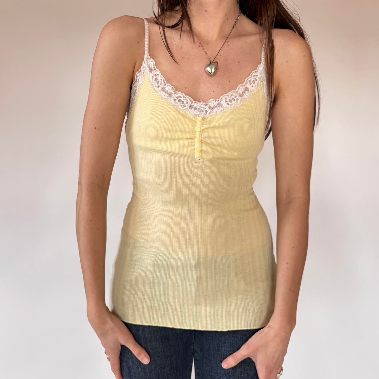 Y2K Guess Lacy Yellow Cami (XS/S)
