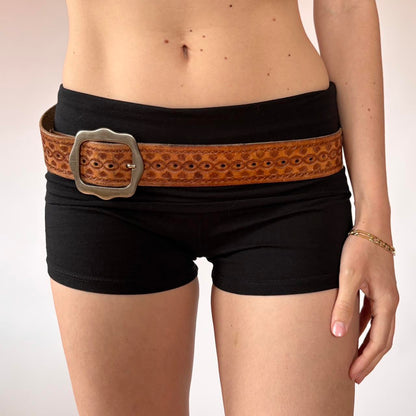 Vintage Embossed Genuine Leather Belt (M)