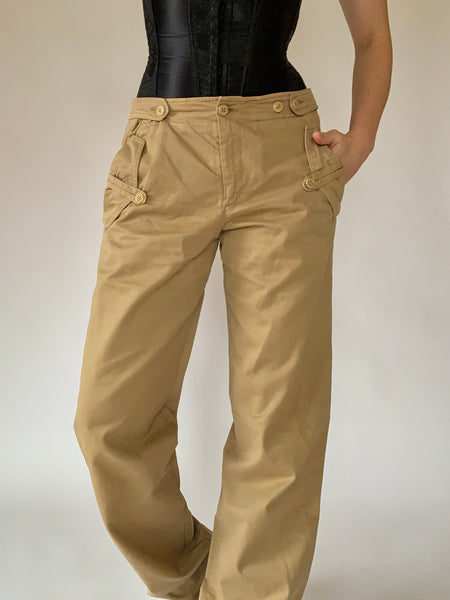 Y2K Khaki Trousers (S)